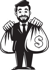 Cash Custodian Vector Logo Design Capital Guardian Black Bag Icon