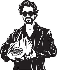 Funds Protector Wealthy Logo Emblem Dollar Keeper Vector Moneybag Icon