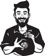 Monetary Keeper Vector Money Bag Funds Guardian Emblematic Wealth Design