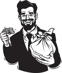 Funds Guardian Emblematic Wealth Design Dollar Sentinel Black Moneybag Design