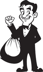 Financial Keeper Iconic Moneybag Design Coin Guardian Black Wealth Emblem