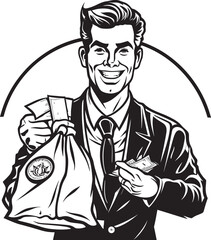 Capital Guardian Vector Moneybag Emblem Economic Custodian Black Emblem Wealth