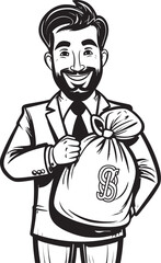 Currency Keeper Vector Moneybag Icon Financial Sentinel Wealthy Logo Emblem