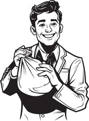 Money Monitor Vector Black Emblem Capital Custodian Wealthy Money Bag