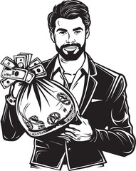 Treasury Titan Black Emblem Design Financial Guardian Wealth Holder