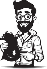 Currency Custodian Moneybag Holder Dollar Dynamo Iconic Wealth Vector