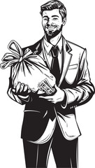 Capital Captain Moneybag Emblem Economic Steward Black Wealth Icon