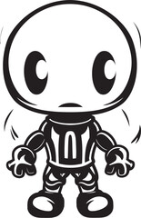 BlastBot Buddy Vector Mascot Emblem Explosive Dynamo Black Logo Icon