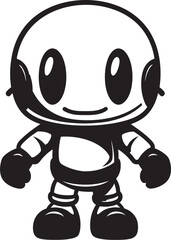 Boom Buddy Bot Vector Emblem Design Dynamite Drone Black Mascot Icon