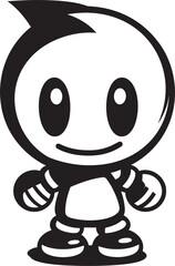 Dynamite Drone Black Mascot Icon Cute RoboBlaster Emblematic Vector