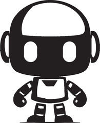 Explodroid Mascot Iconic Vector Emblem RoboBlast Blaster Black Emblem Design