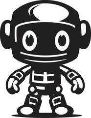 Blastastic Buddy Vector Iconic Design RoboBlast Mascot Black Emblem Emblem