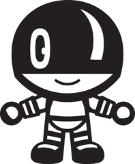 Boom Buddy Bot Vector Mascot Icon Dynamite Drone Black Emblem Design