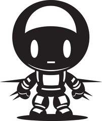 Explosive Dynamo Black Mascot Icon Boom Buddy Bot Iconic Emblem Emblem
