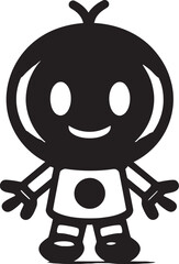 Explosive Dynamo Emblematic Mascot Icon Boom Buddy Bot Black Vector Logo