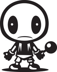 RoboBlast Mascot Iconic Black Emblem Bomber Bot Buddy Vector Emblem Design