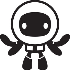 Explodroid Mascot Black Mascot Icon Cute RoboBlaster Vector Logo Design