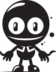 BlastBot Buddy Black Emblematic Icon Explosive Dynamo Vector Mascot Emblem