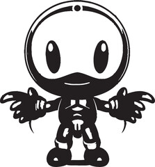 Blastastic Buddy Vector Iconic Emblem RoboBlast Mascot Black Logo Emblem
