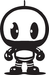 Blast Bot Buddy Iconic Mascot Emblem Dynamite Droid Vector Black Logo