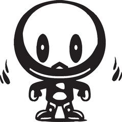 RoboBlast Cutie Vector Black Logo Boom Buddy Bomber Cute Emblematic Design