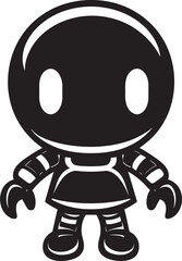 Bomber Bot Bliss Vector Emblem Design Adorable Blast Buddy Black Iconic Emblem