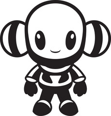 Boom Buddy Bomber Black Mascot Icon Cute Explosive Drone Iconic Vector Emblem