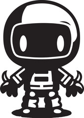 Blastastic Buddy Black Mascot Emblem RoboBoom Blaster Iconic Emblem Design
