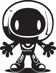 Cute Bomber Bot Vector Emblematic Mascot Blastastic Blaster Black Iconic Logo