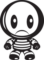 Obraz premium Blastastic Bot Blaster Vector Iconic Mascot RoboBoom Blaster Black Logo Icon