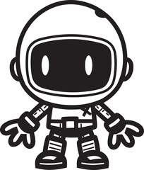 Blaster Bot Mascot Iconic Emblem Design RoboBoom Buddy Vector Mascot Emblem