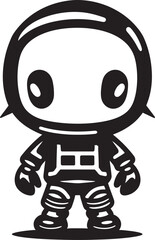 Bombastic Bot Mascot Black Iconic Emblem Cute Bomber Buddy Vector Logo Icon