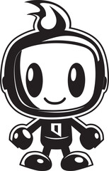 Cute Bomber Buddy Vector Logo Icon Blastastic Bot Blaster Black Emblematic Design