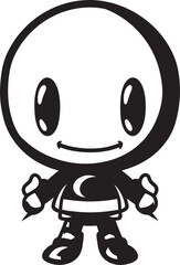 Boom Blaster Mascot Black Emblem Design Bombastic Bot Buddy Vector Iconic Logo