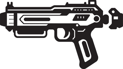 Hypernova Shooter Vector Logo Icon Futuristic Energy Rifle Black Iconic