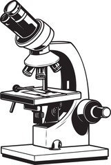 Probe Microscope Detail Iconic Emblem Zoom Insight Device Black Logo View