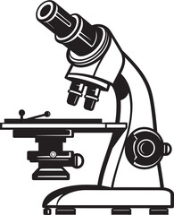 Black Vision Microscope Iconic Design Lens Focus Device Vector Emblematic