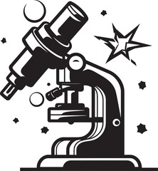 Lens Probe Insight Vector Black Microscopic Detail View Black Iconic Design