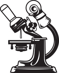 Probe Microscope Detail Vector Emblem View Zoom Insight Device Iconic Black View