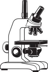 Black Microscope Scope Iconic Design Scientific Probe Insight Vector Emblematic