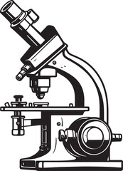 NanoVision Explorer Vector Emblem Icon Black Microscope Scope Iconic Design