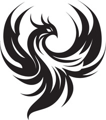 Rebirth Fire Emblem Vector Emblematic Phoenix Resilience Icon Black Logo