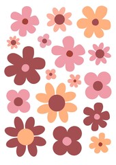Vibrant floral Art print. Stickers. Floral elegance. Modern botanicals. Flower background. Abstract floral Art