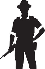 Gunslinger Soldier Vector Emblem Frontline Firearm Black Iconic Emblem