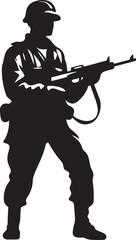 Frontline Firearm Black Emblem Army Gunner Emblem Vector Icon Emblem