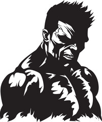 Zombie Powerlift Icon Vector Logo Decaying Fitness Warrior Black Iconic