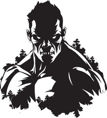 Zombie Powerlifter Black Logo Icon Resurrected Fitness Vector Emblem