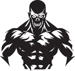 Decayed Fitness Forge Vector Logo Apocalyptic Muscle Form Black Iconic
