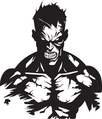Zombie Workout Enigma Black Logo Rotted Fitness Warrior Vector Emblem