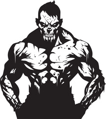 Ghastly Workout Enigma Vector Logo Apocalyptic Fitness Beast Black Design